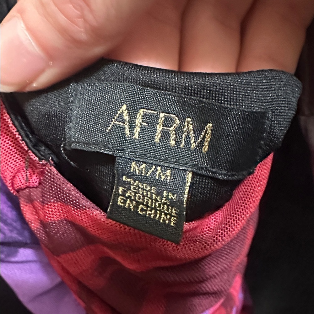 AFRM Purple, Red & Green Mini Dress with Floral Detail - Picture 2 of 2